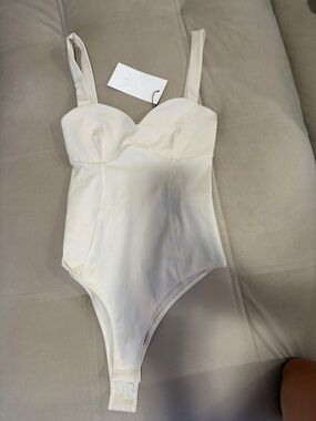 Zara Cream Structured Bust One-Piece Bodysuit